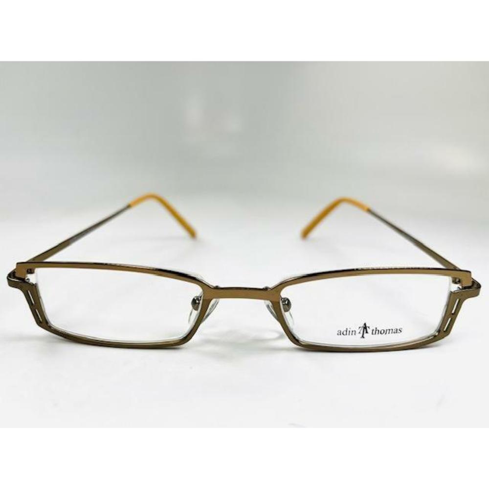 New Adin Thomas AT-156 C1 Gold & Brown Eyeglasses 47/19/135